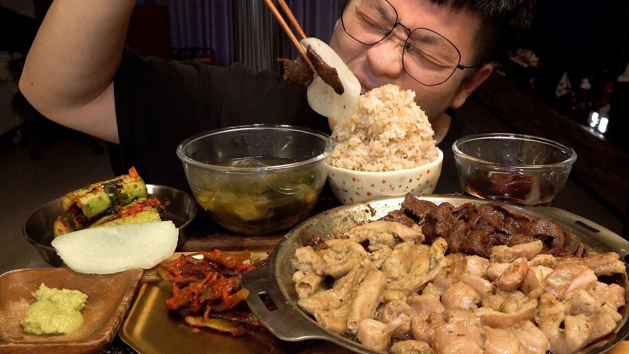 먹방창배 모듬곱창구이 준비했어요 아욱국까지 정말 대박 레전드 먹방 Grilled Beef or Pork Tripe eatingshow realsound koreanfood Mukb