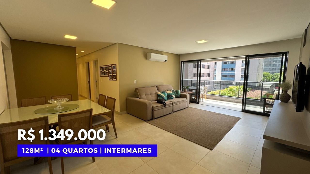 APARTAMENTO PROJETADO COM 04 QUARTOS À 200M DA PRAIA DE INTERMARES EM CABEDELO-PB