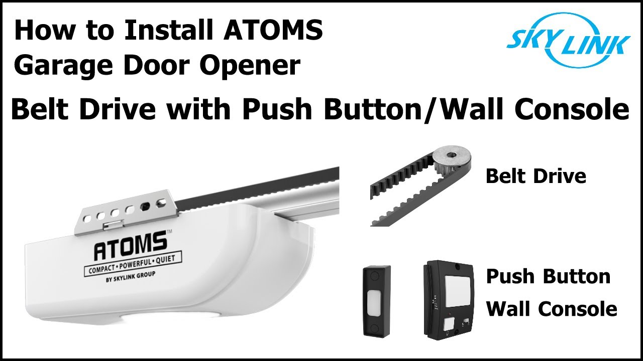 Skylink T-Rail Belt Drive with Push Button / Deluxe Wall Console Opener Installation Video