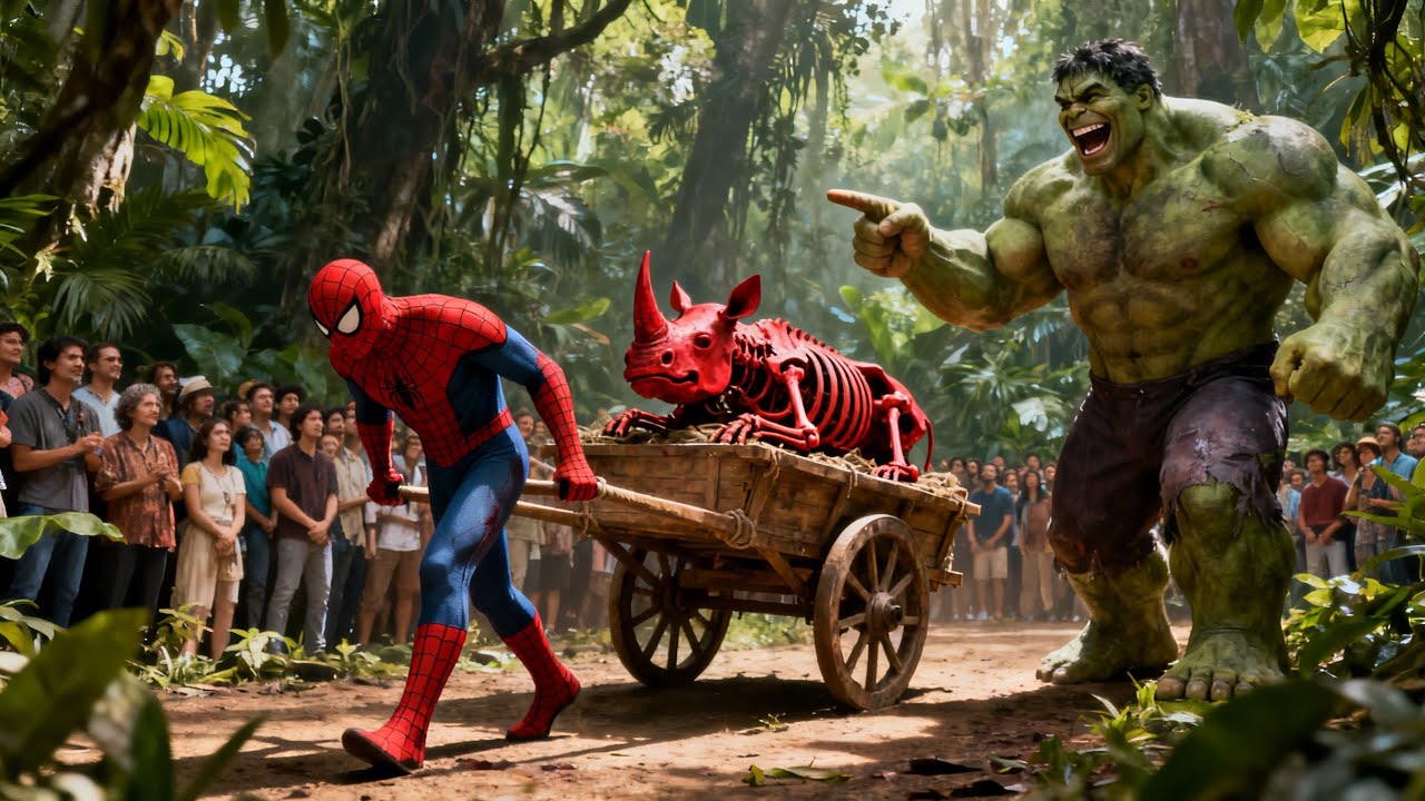 Hulk vs Spider-Man Rhino Challenge 🦏🔥 Epic Jungle, Bridge & Ring Race Adventure | AI Action Movie