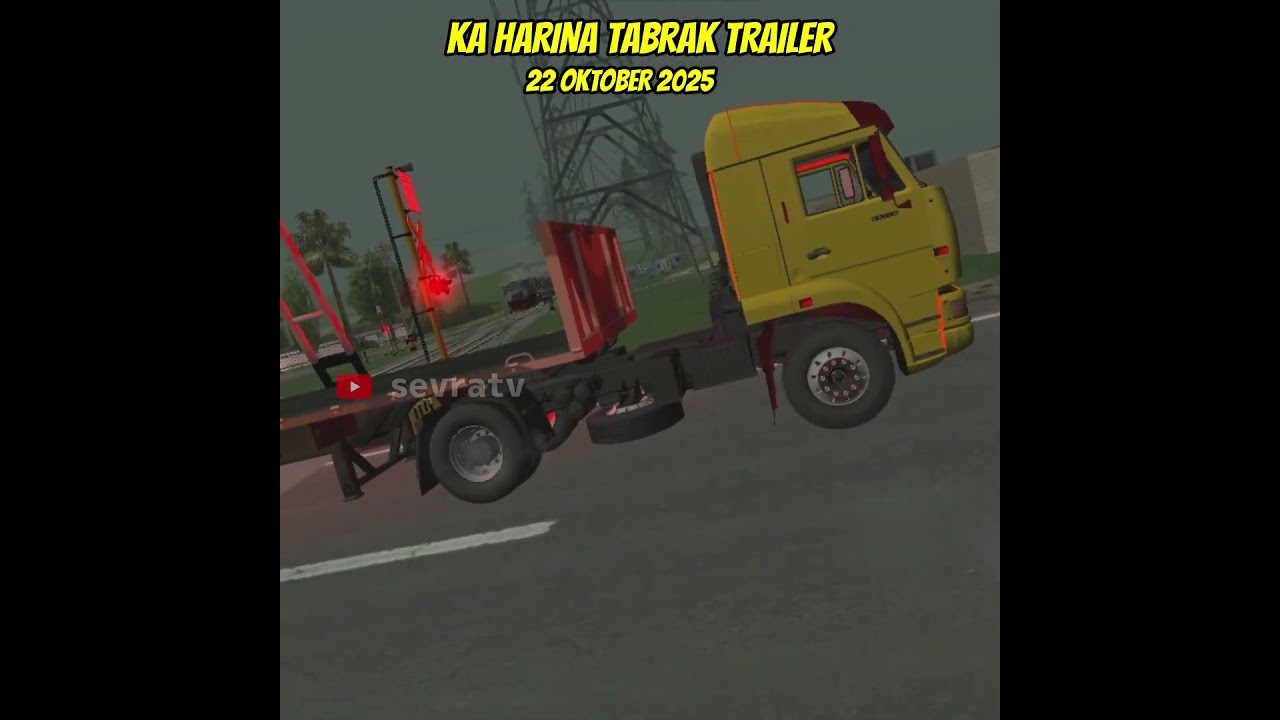 Detik-detik KA Harina Tabrak Truk Trailer di Semarang