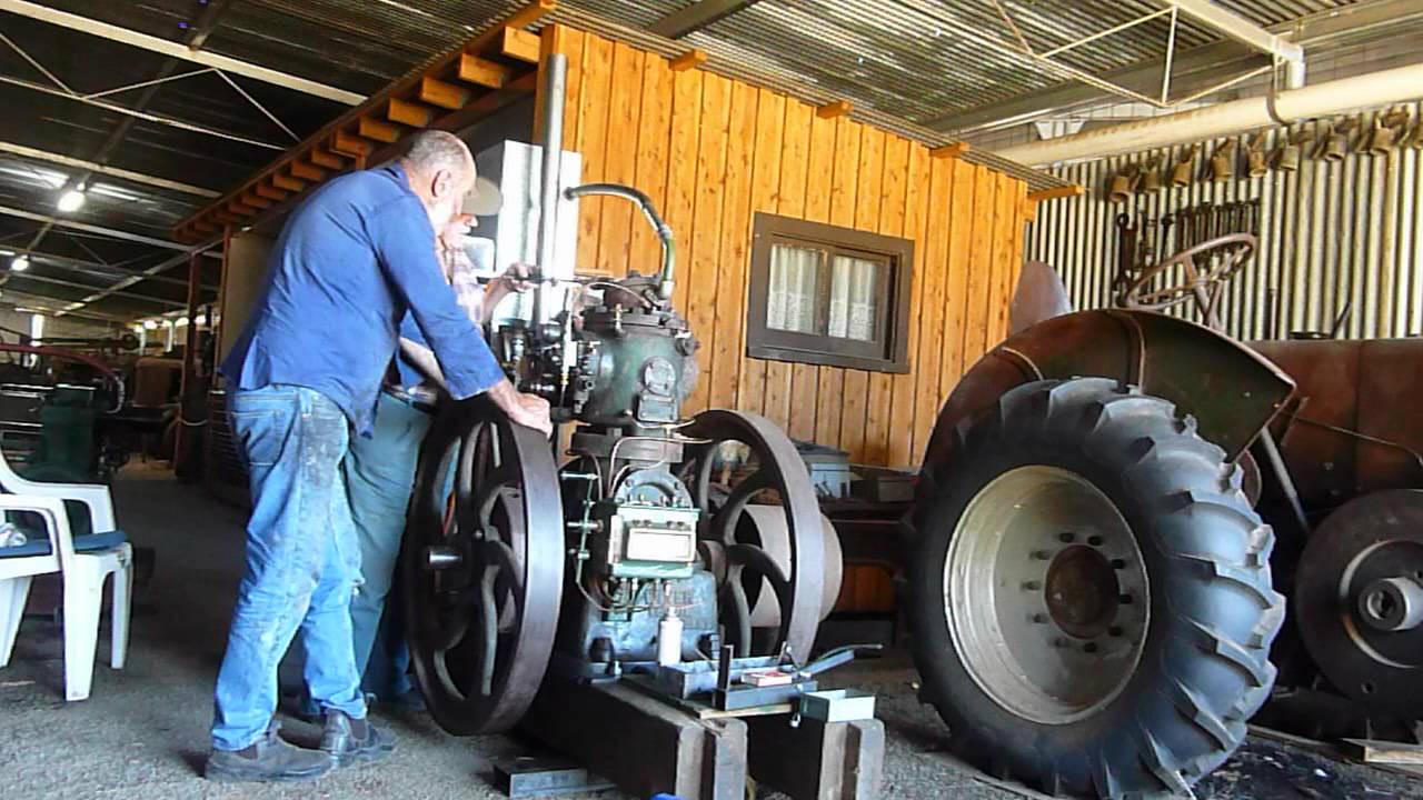 Petter two stroke diesel (VD model ?? 90yr old ??)  first run in 64yrs (unedited)