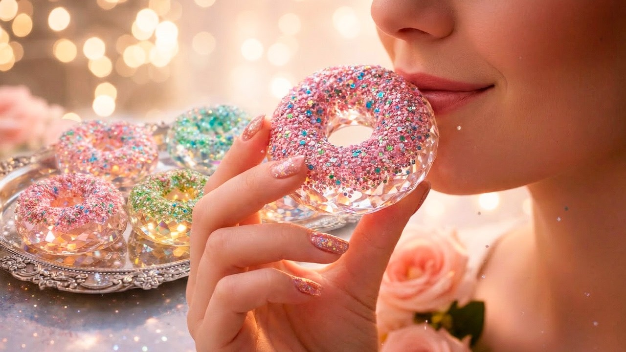 ✨ CRUNCHY SATISFYING ASMR | Most Satisfying Crystal Donuts Taste Test 🍩