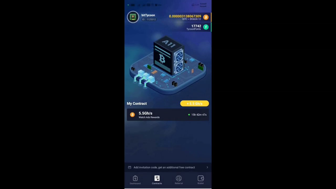 اثبات سحب تطبيق bitTycoon لتعدين البتكوين