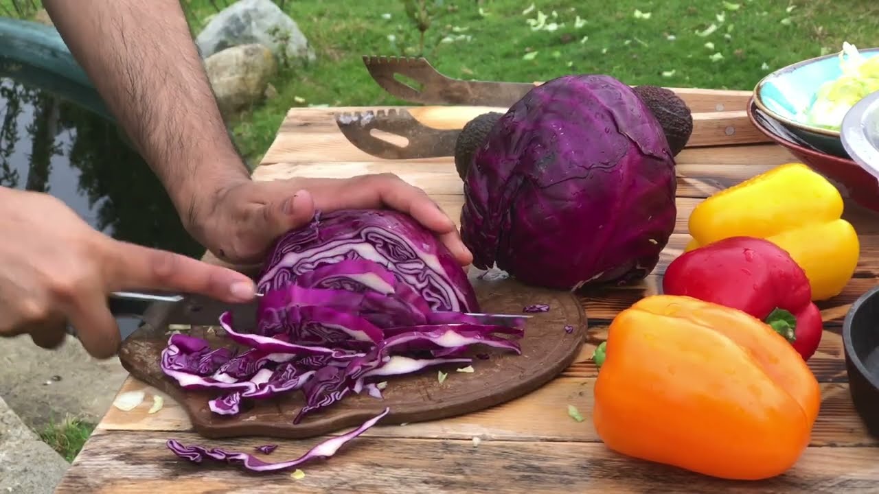 Crafting a table from Recycled wood, Rams Fighting, Fresh Chicken Greek Salad cooked in The Lodge