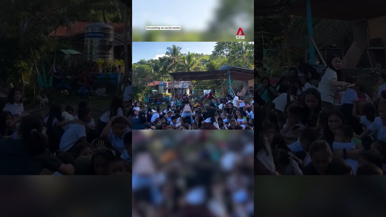 Philippine schoolchildren brace as magnitude 7.8 earthquake strikes