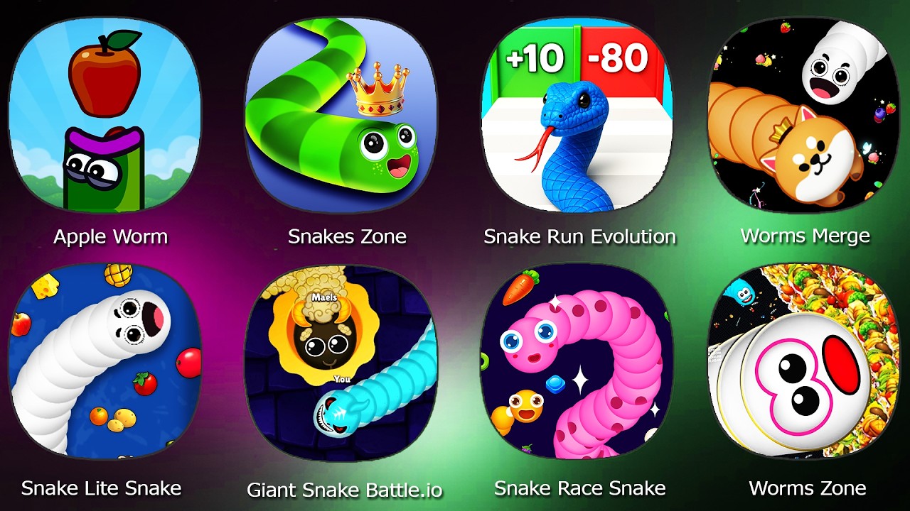 Apple Worm,Snakes Zone,Snake Run Evolution,Worms Merge,Snake Lite Snake Game,Giant Snake Battle.io