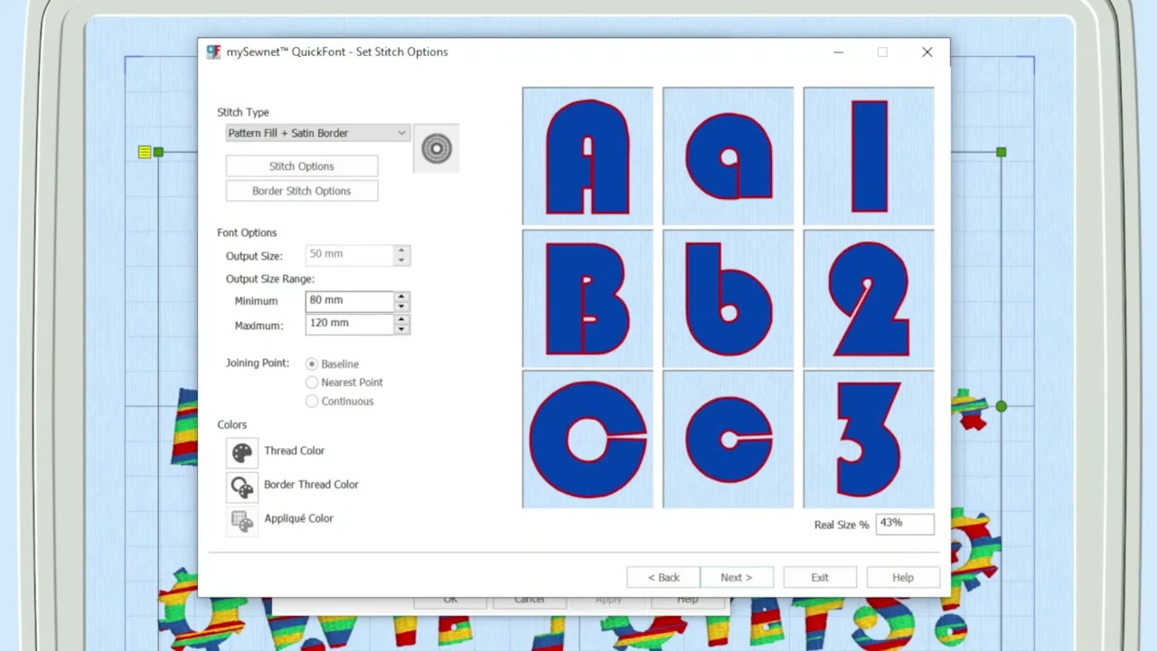 Easy Lettering with Quick Font in mySewnet Software