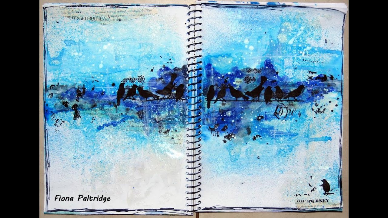 Art Journal Process Video using watercolour paints