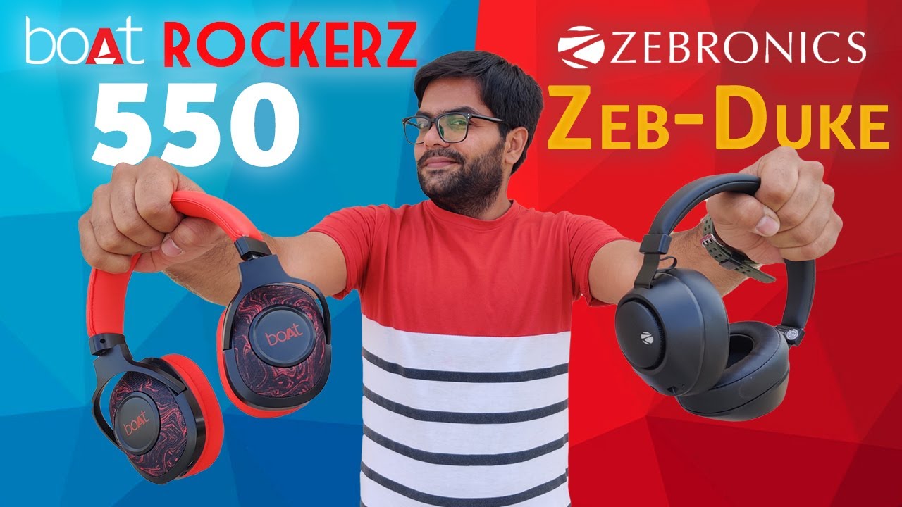 boAt Rockerz 550 VS Zebronics Zeb Duke Over-Ear Wireless Headphones 👊👊