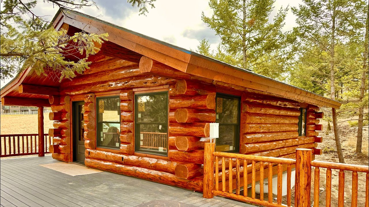 Log Cabin Build In Montana with view of Glacier National Park