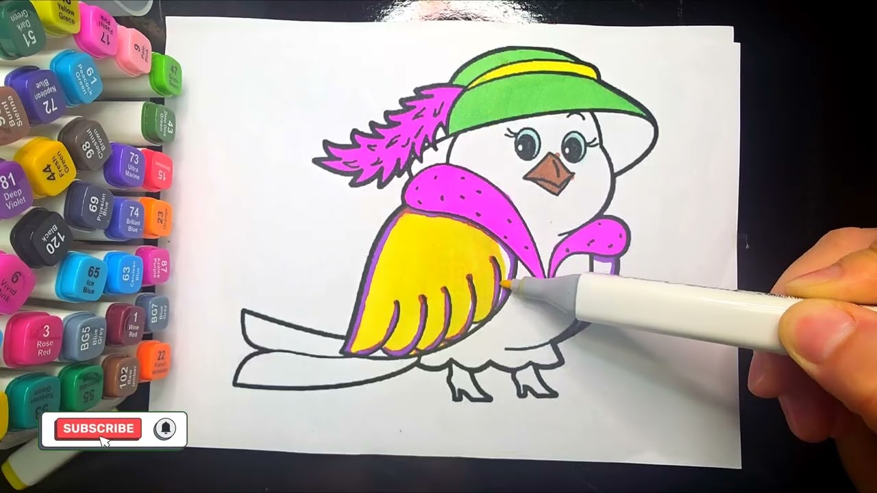 Coloring a Cute Winter Bird 🐦 | Satisfying Asmr Art