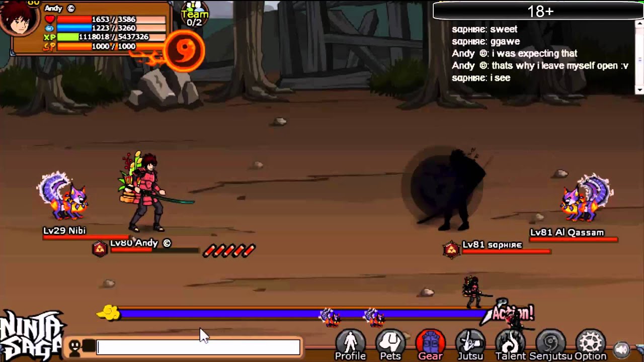 Ninja Saga-Andy vs Saphire