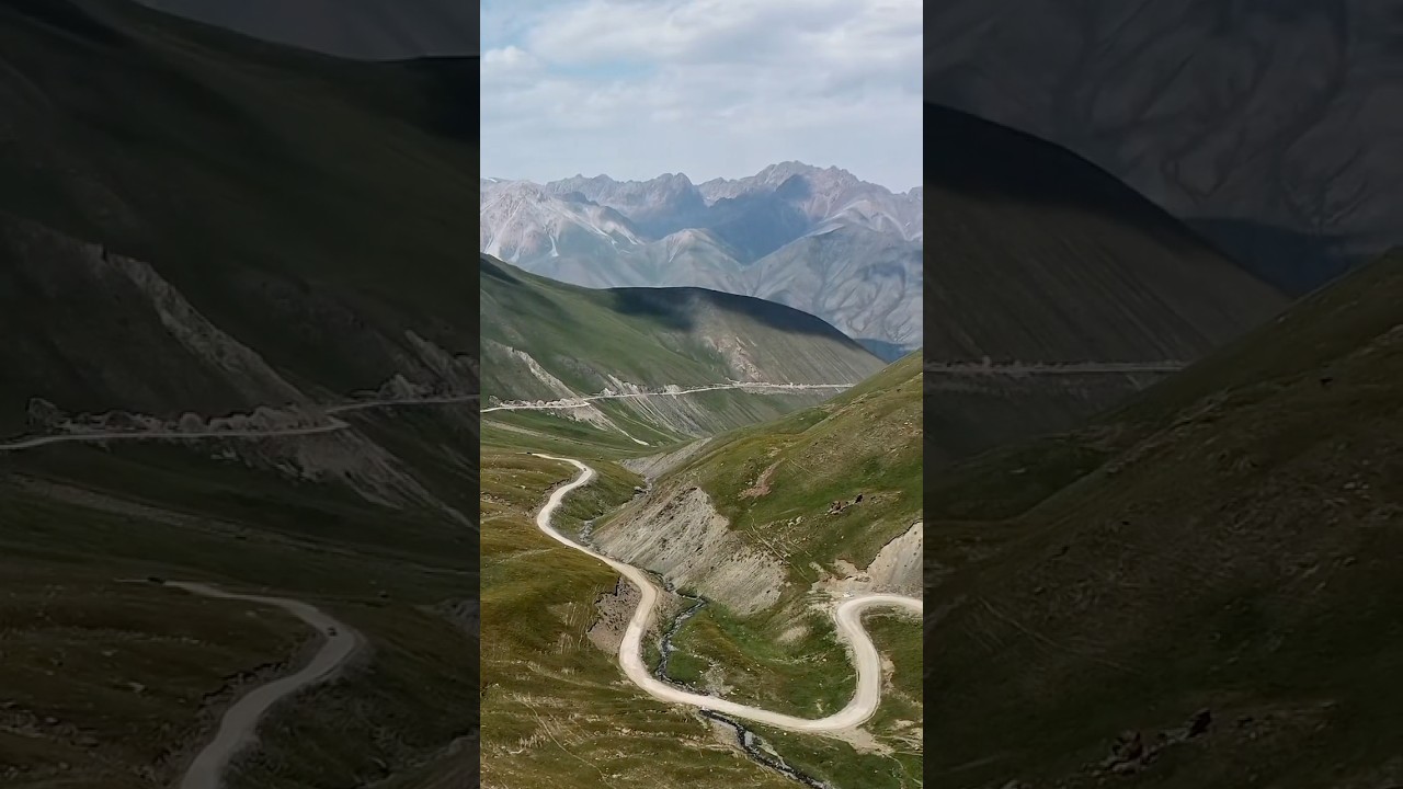 Горный перевал Калмак-Ашуу / Mountain Pass Kalmak-Ashuu #drone #kyrgyzstan #mountains #road #сонкуль