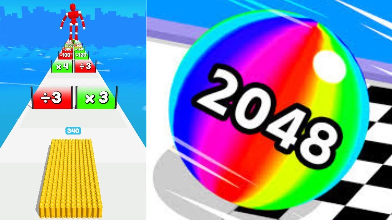 Ball Run 2048 Max Level Gameplay vs Bullet Army Run #ballgamezone #cutiepie22yt #ballrun2048