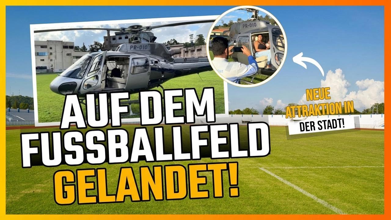 Mit dem Helikopter: Landung und Start auf dem Fußballplatz – so läuft’s ab!