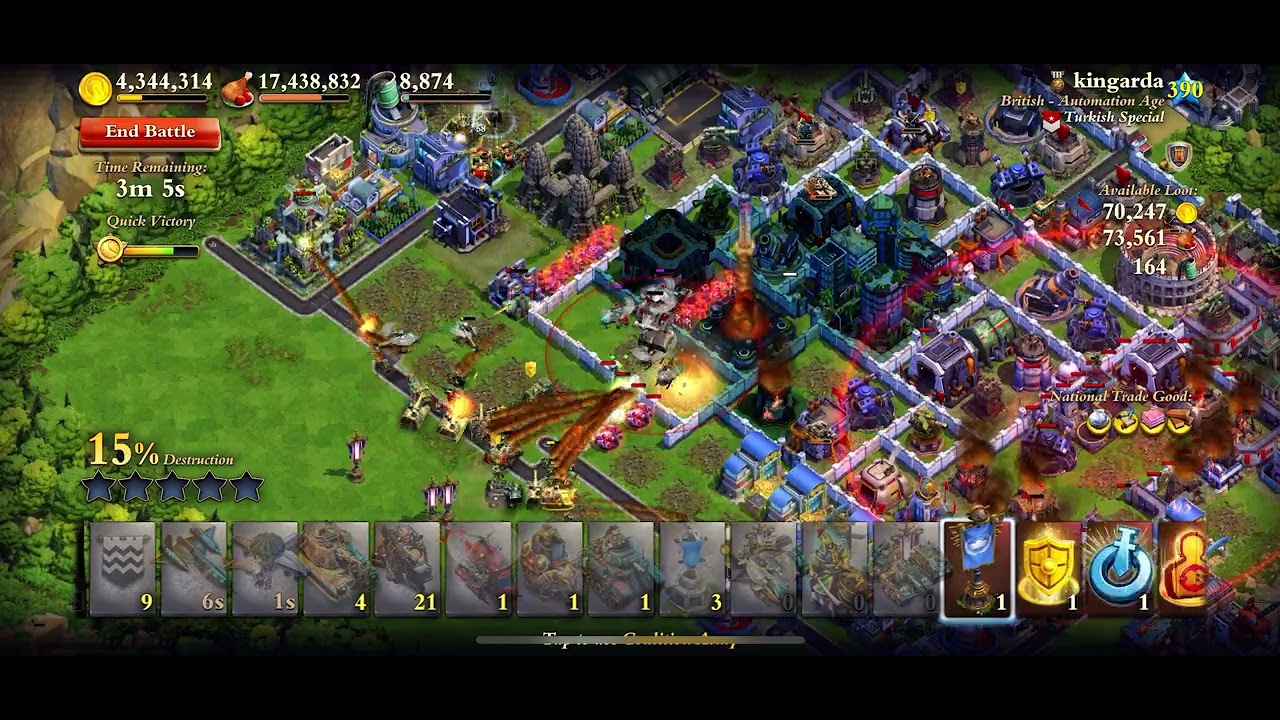DomiNations - 317 Info Age vs 390 Automation Age in WAR