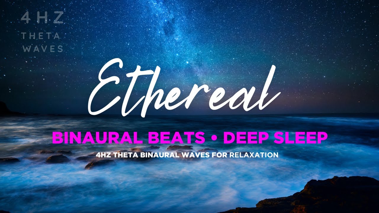 Ocean Waves & Piano Music: 4Hz Theta Waves for Deep Sleep | Black Screen Ambient Music