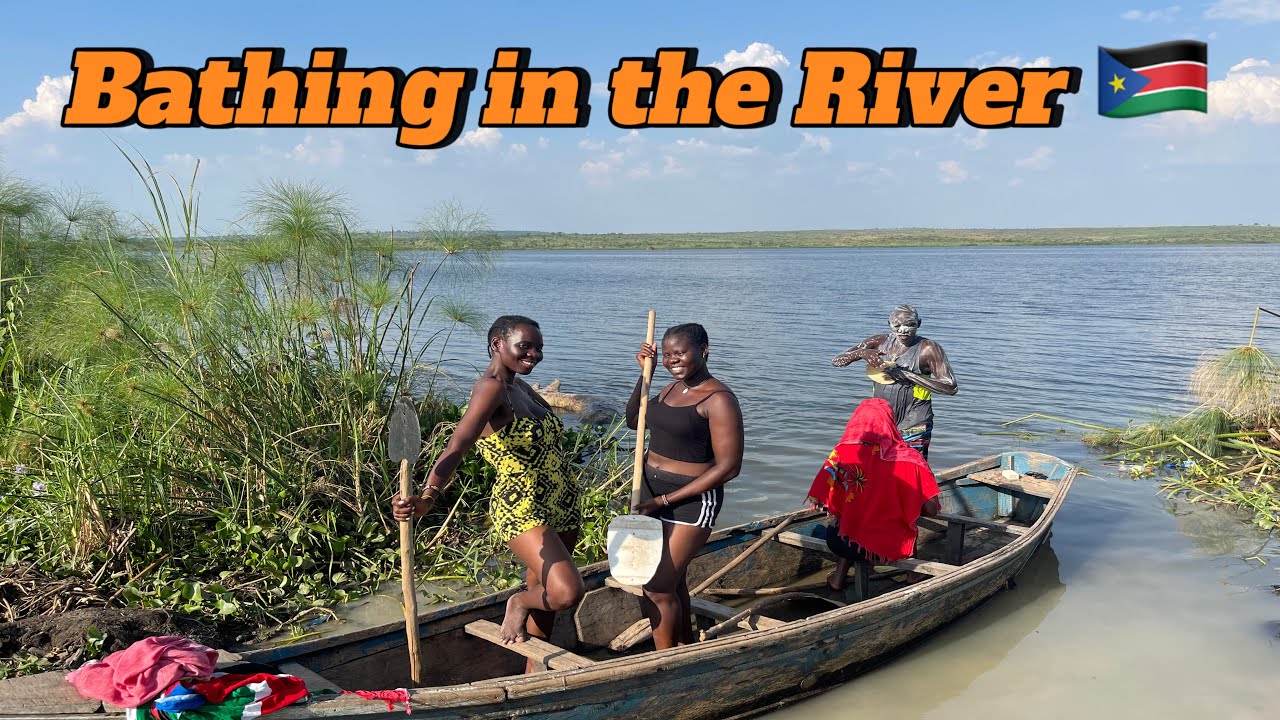 Bathing in the river#villagelifestyle #bathingroutine #southsudan 🇸🇸(see what happened)#village