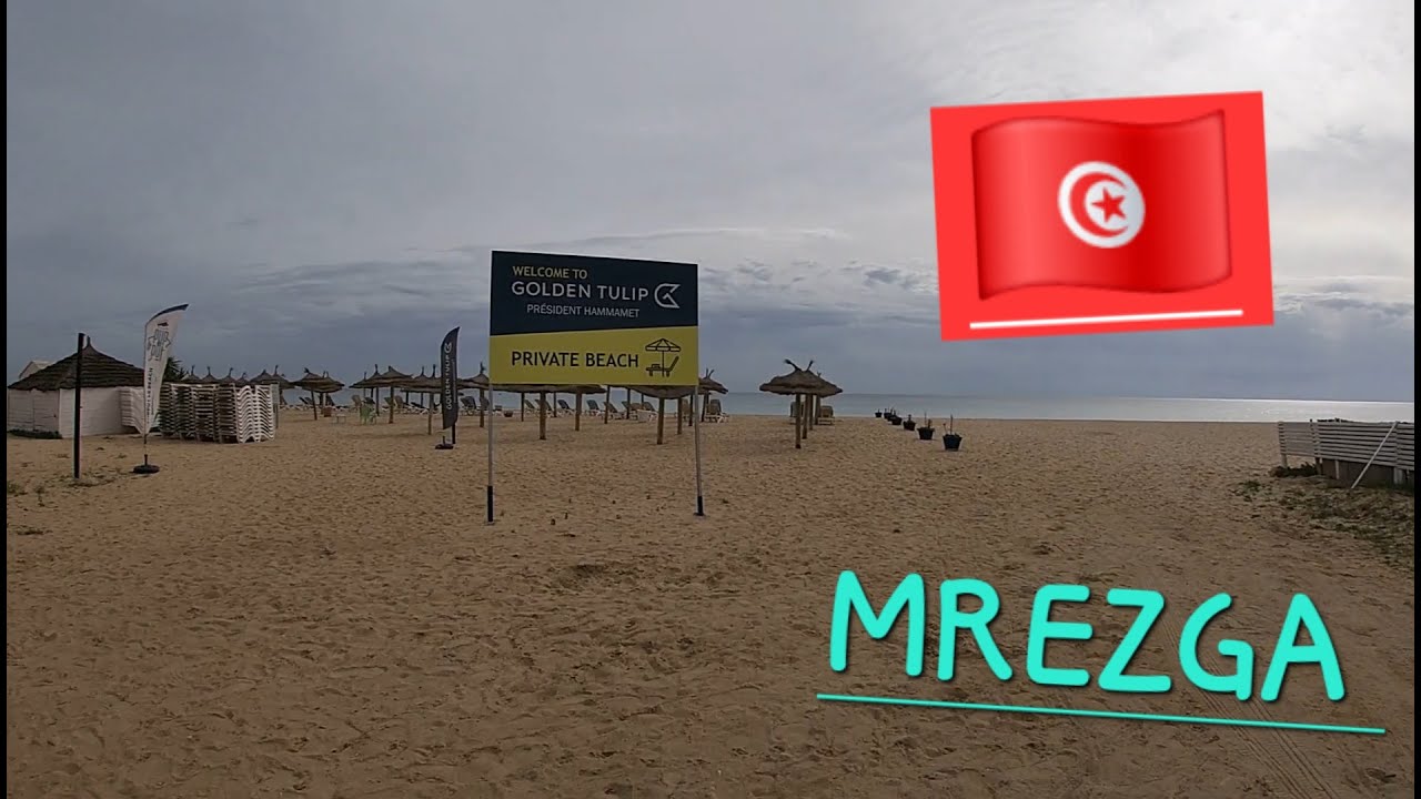 MREZGA [Beach] Tunisia 🇹🇳  Walking Tour 4K the city between Hammamet 🐪and Nabeul