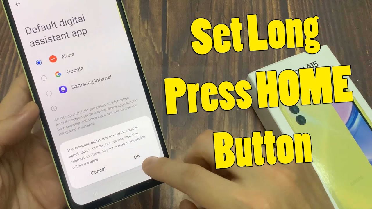 Samsung Galaxy A15: How to Set Long Press HOME Button To Open Google Voice Assistant