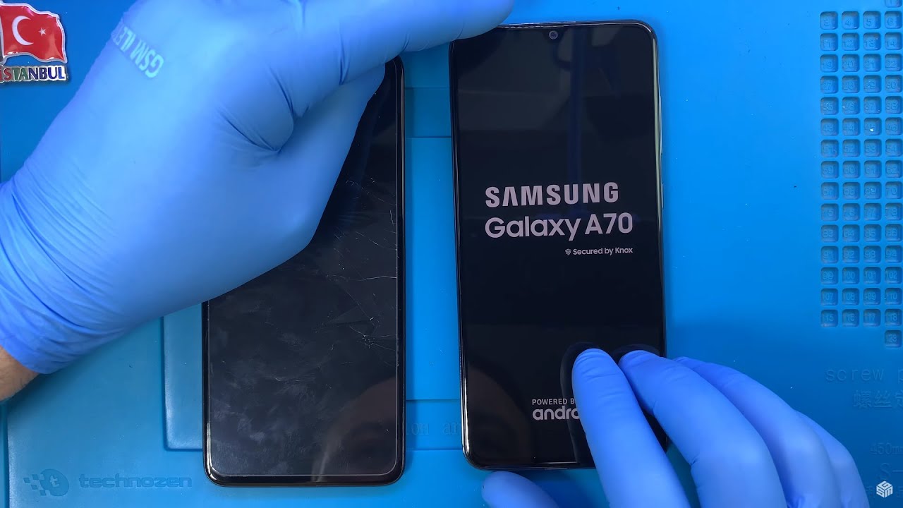 Этапы замены экрана Samsung Galaxy A70