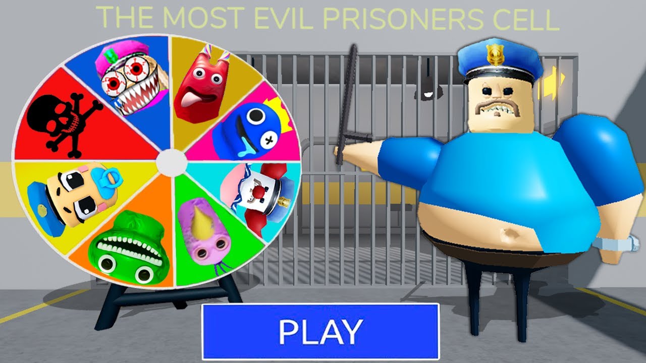 WHEEL OF FORTUNE MODE in BARRY'S PRISON RUN! BANBAN in Roblox Run Obby