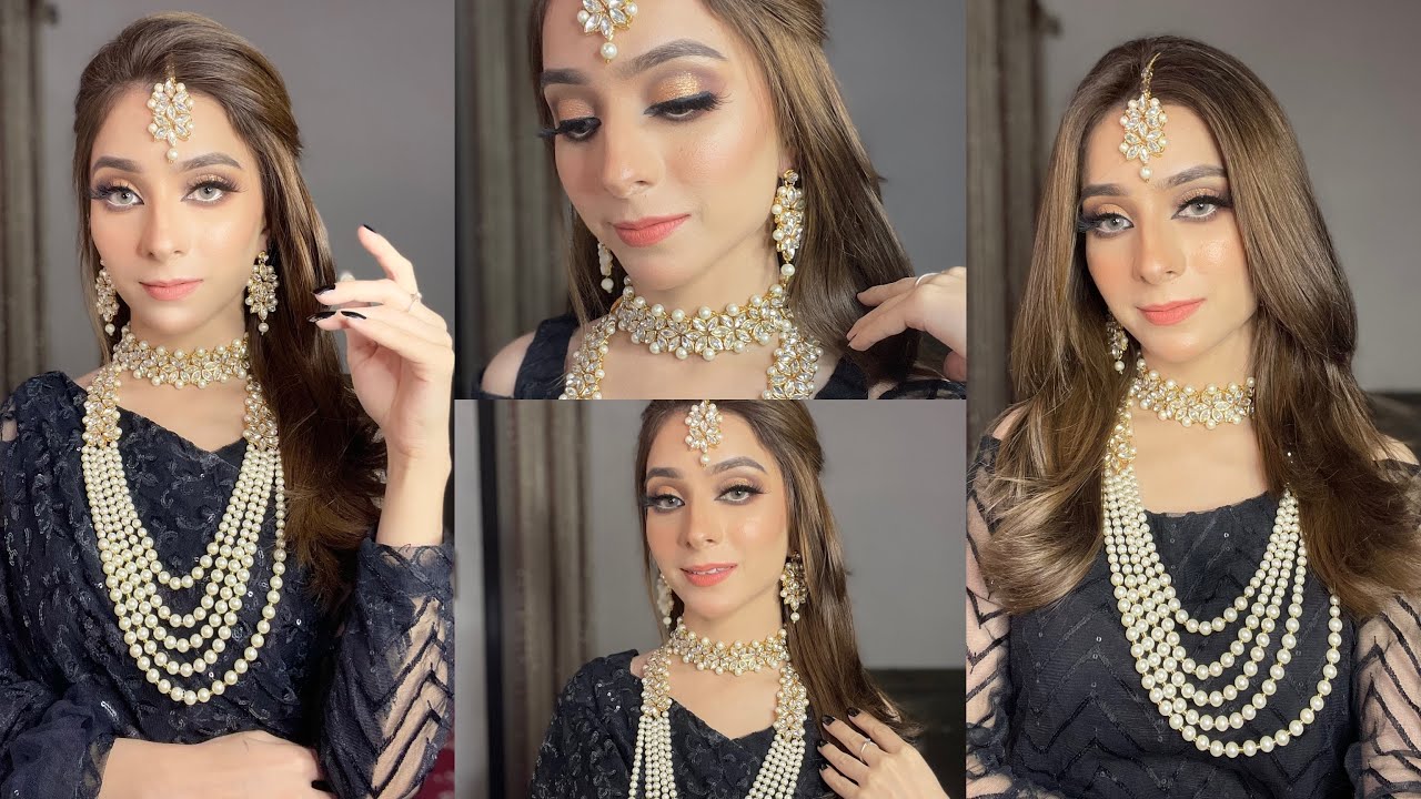 Golden Glitter Cut Crease Tutorial | Flawless Long Lasting Foundation ~ Maham Pasha