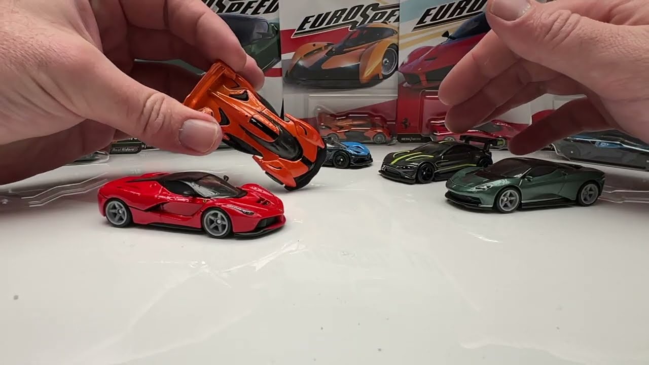 LaFerrari и Bugatti в гоночной культуре Hot Wheels Euro Speed ​​— полный комплект, распакован!