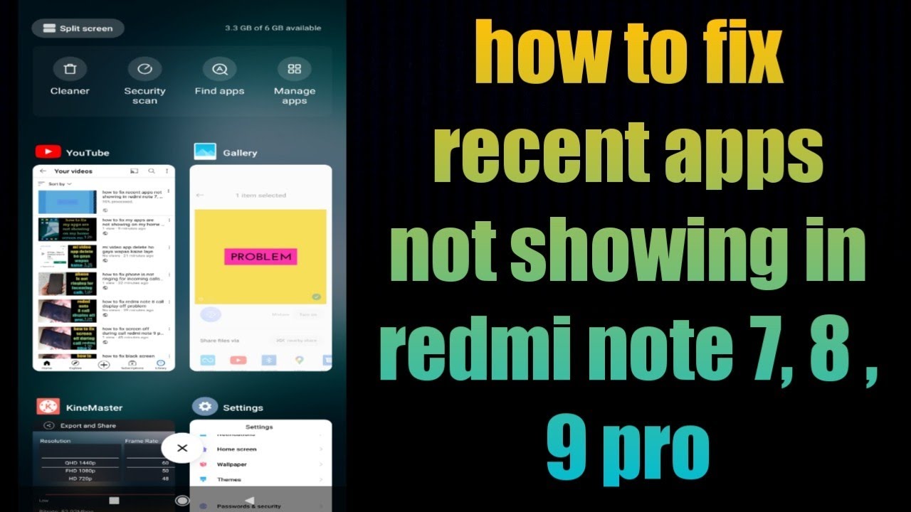 how to fix recent apps not showing in redmi note 7, 8 , 9 pro | redmi recent apps problem