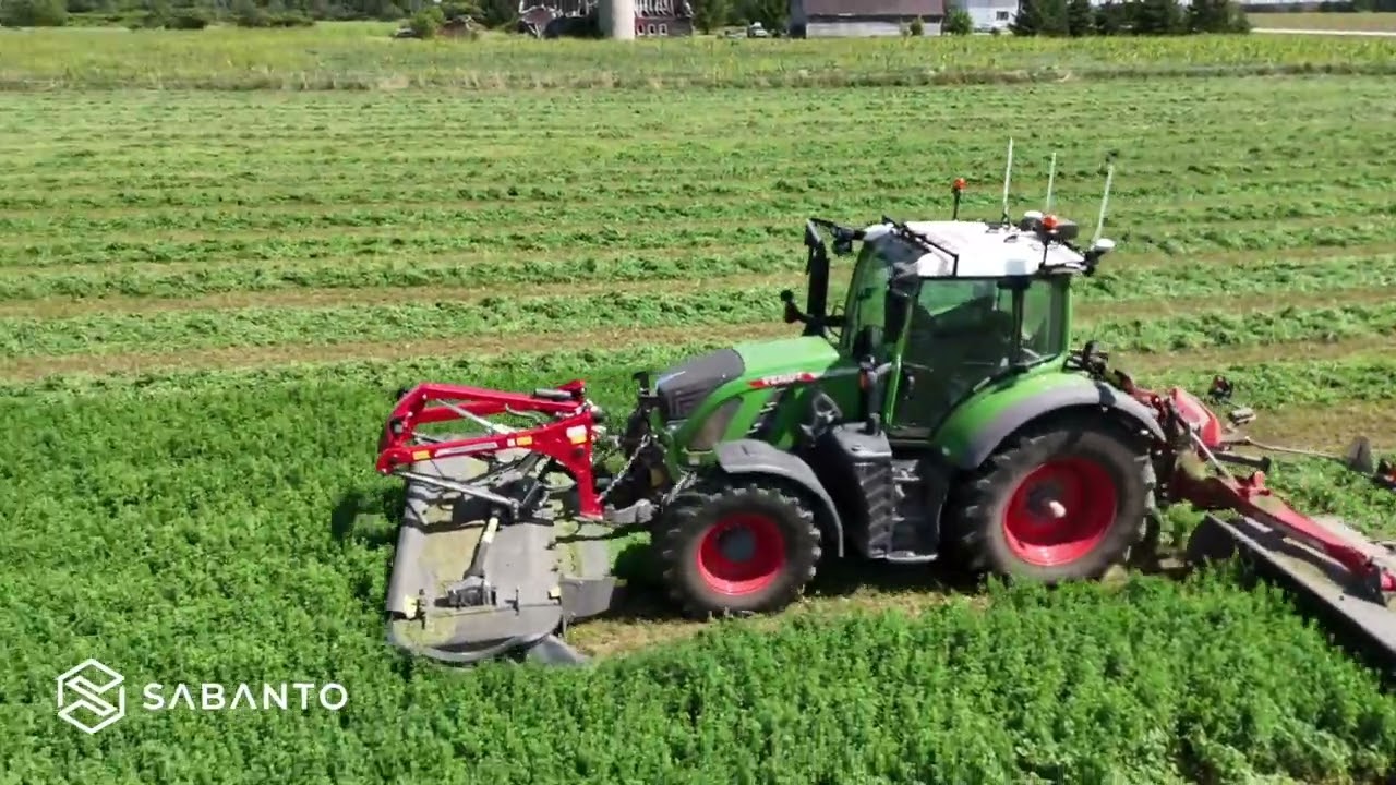 Autonomous Tractor Mows Hay with Triple Mower