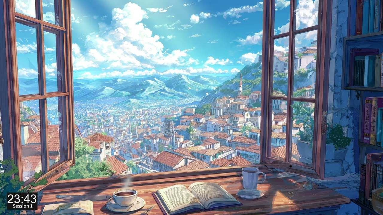 30/5 Pomodoro Timer (4 Sessions) 🏙️ Anime City Study Room | Urban Ambience & Deep Focus