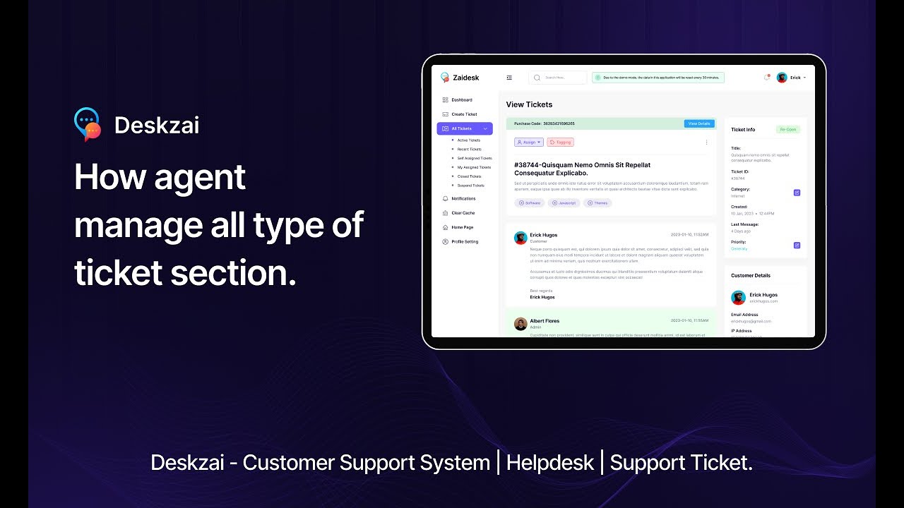 How Agent Manage All Type of Ticket Section in Deskzai | Customer Support Software