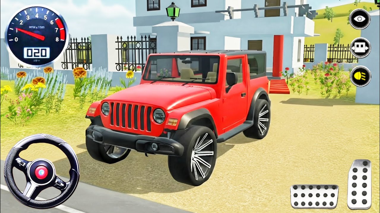 Indian Car Simulator 3D: Red Thar: геймплей в открытом мире — Android