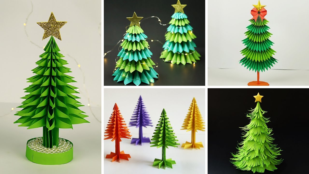 5 Easy Paper Christmas Tree Making Ideas | DIY Christmas Tree Decorations Ideas