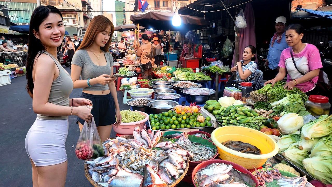 Best CAMBODIAN Street Food 2026​ - Evening Walking Tour Around Toul Tom Poung Market,Phnom Penh City