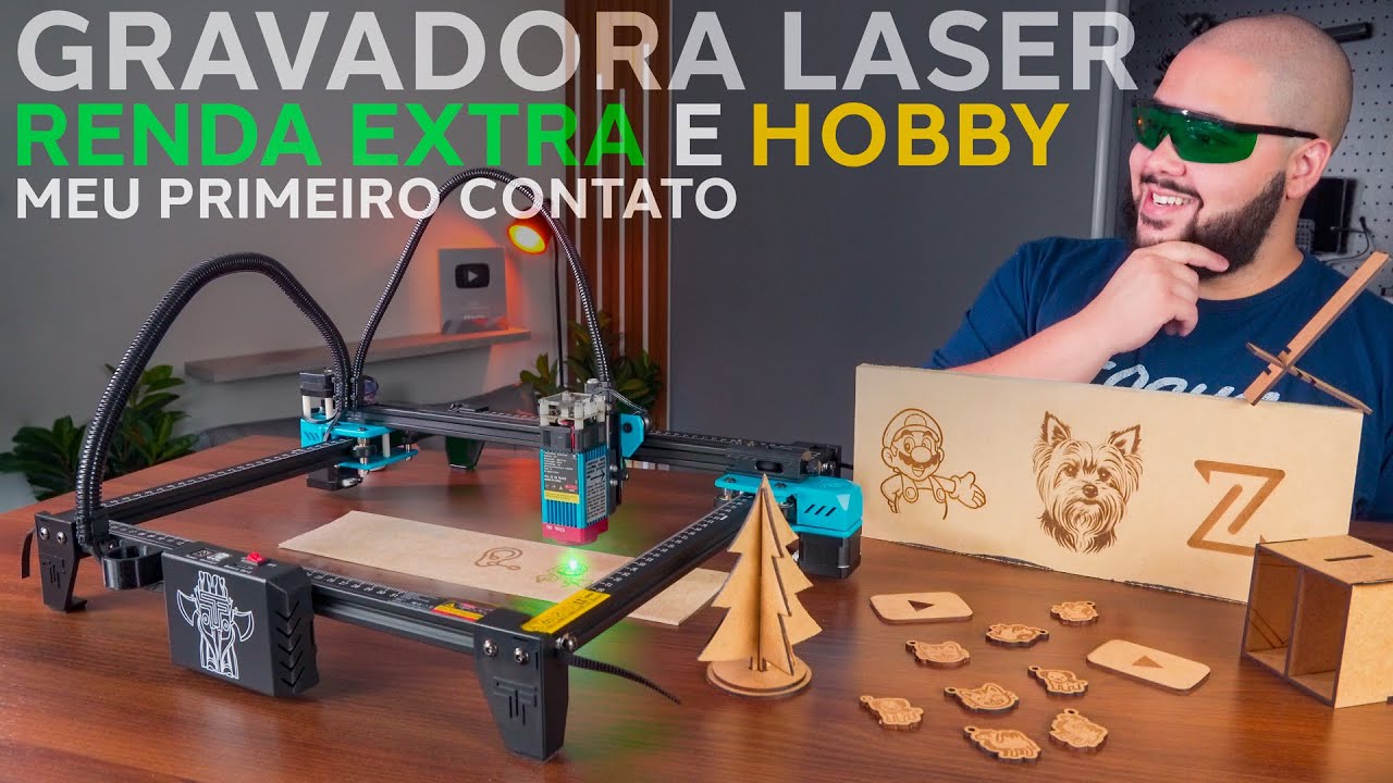 Minha Primeira Gravadora Laser! Acessível e Fácil de operar! Personalize Tudo e Crie Peças!