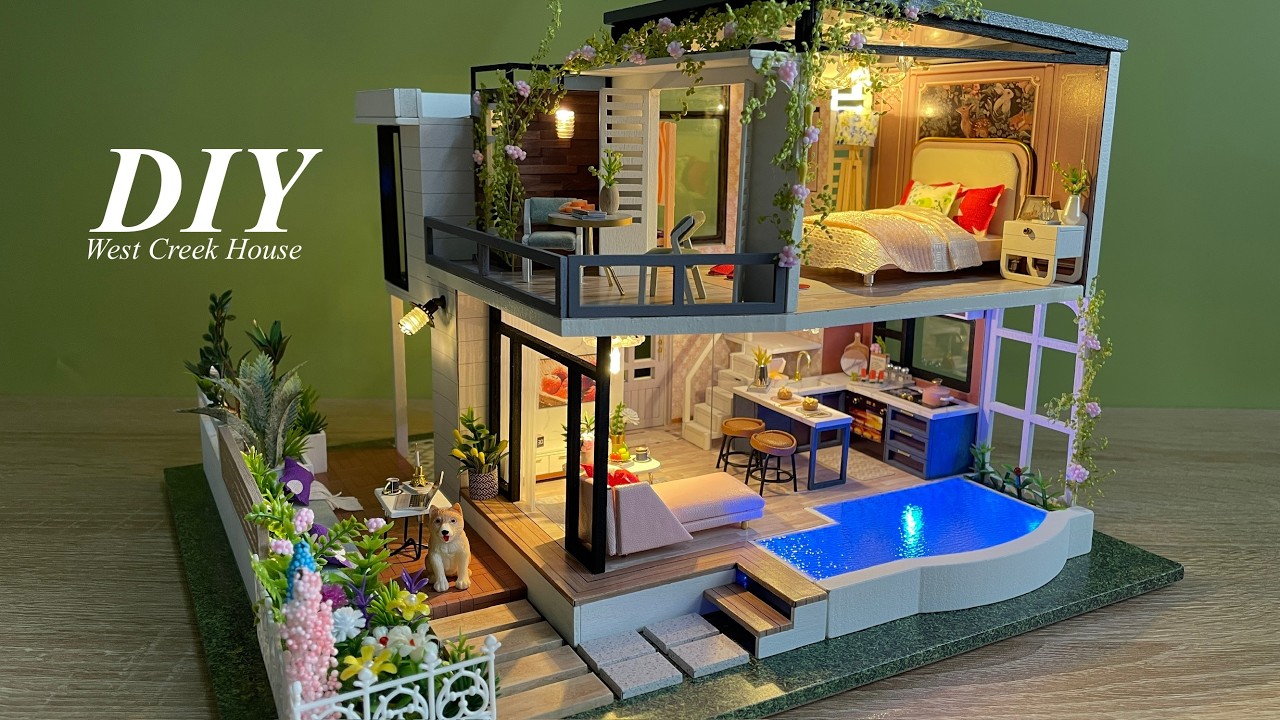 West Creek House | DIY Miniature Dollhouse Crafts | Relaxing Satisfying Video