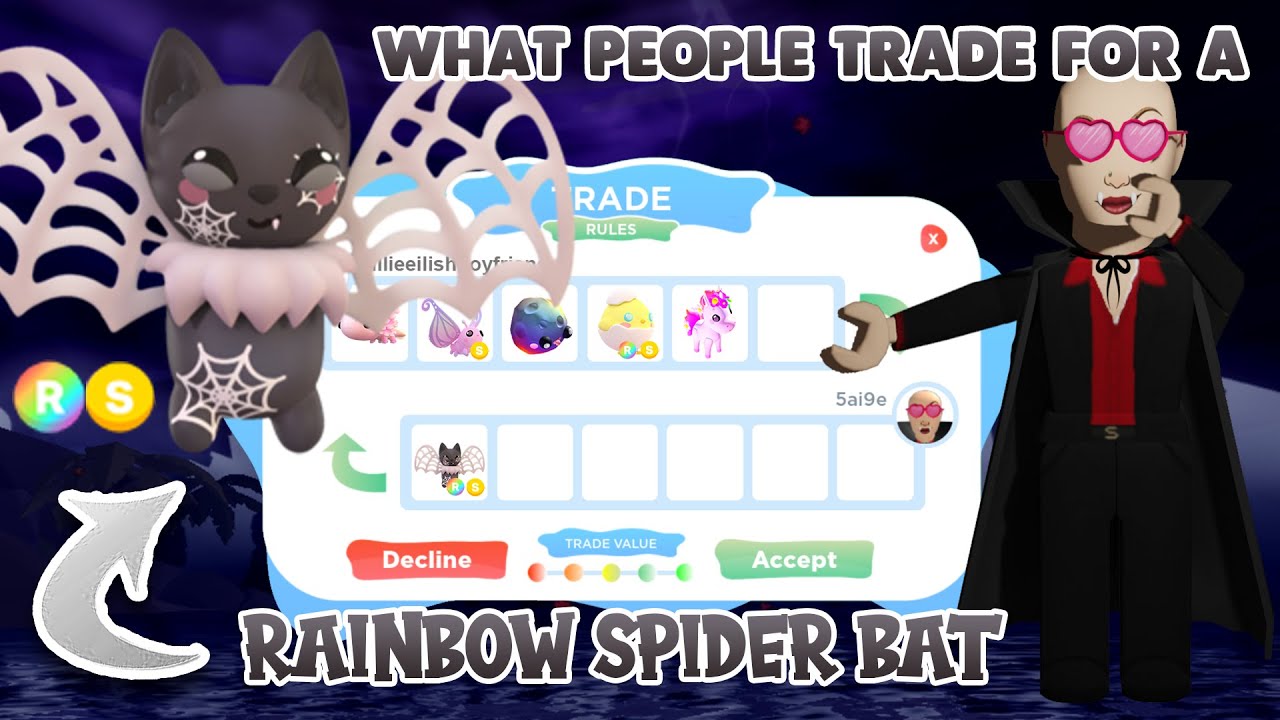 What People Trade For A RAINBOW SHINY SPIDER BAT in Overlook Boy | Roblox