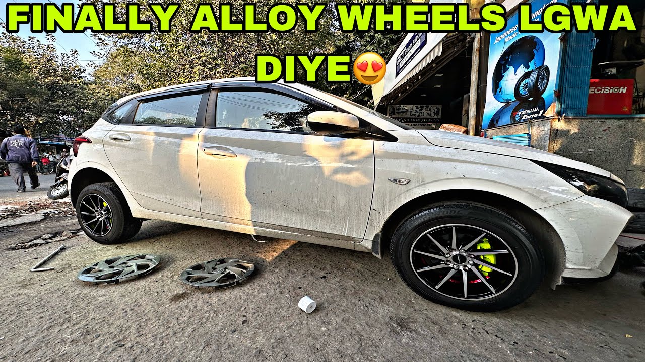 FINALLY I20 ME ALLOY WHEELS LAGWA DIYE😍| ALLOY WHEELS MARKET DELHI | YT VLOGS