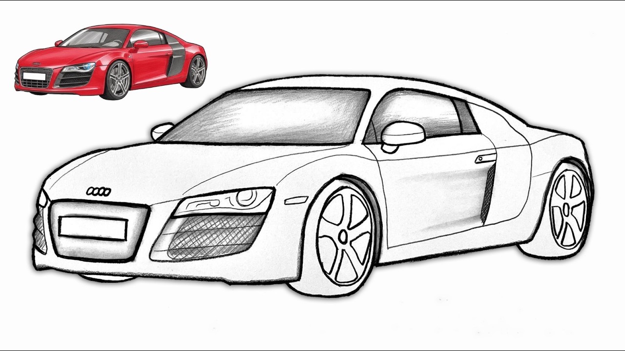 How to Draw an Audi R8 | Easy Step-by-Step Supercar Drawing Tutorial