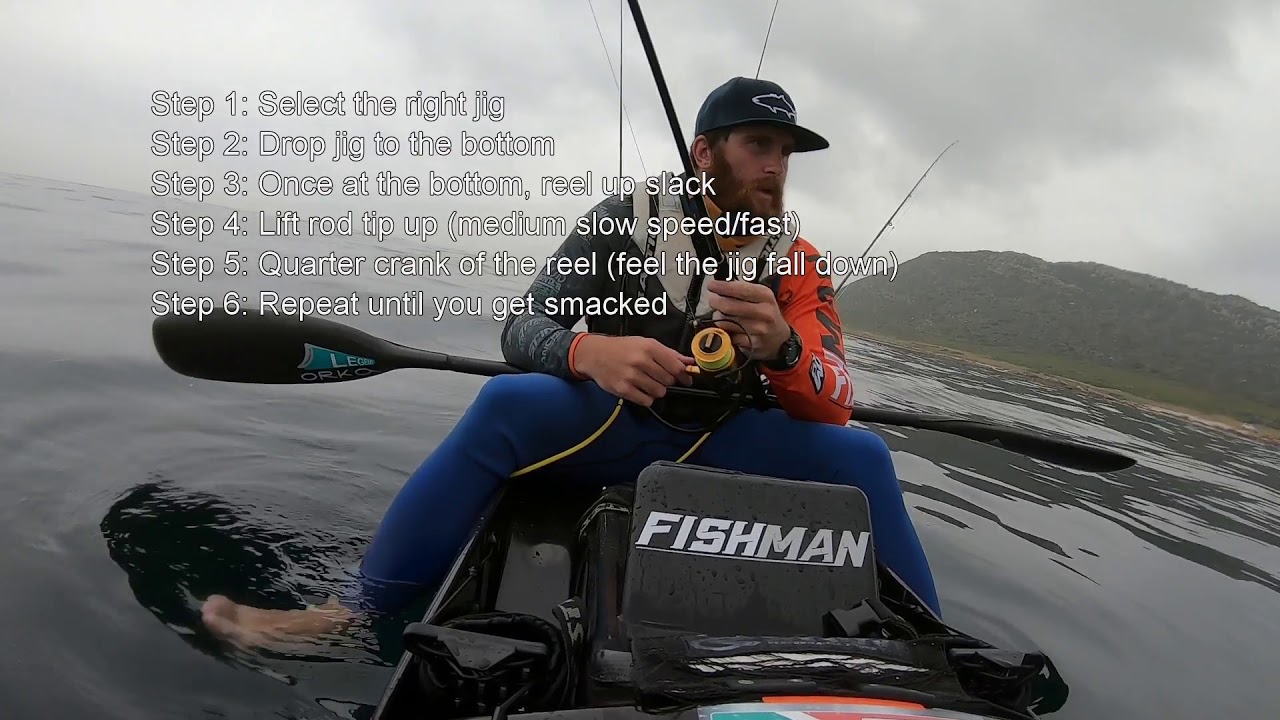 How to use a Slow Pitch Jig on a kayak, South Africa.