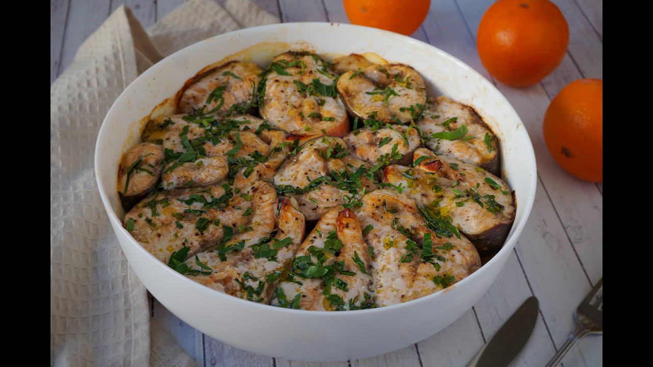 Рыба с апельсиновым соусом | Очень вкусная рыба запеченная в духовке запеченная речная форель