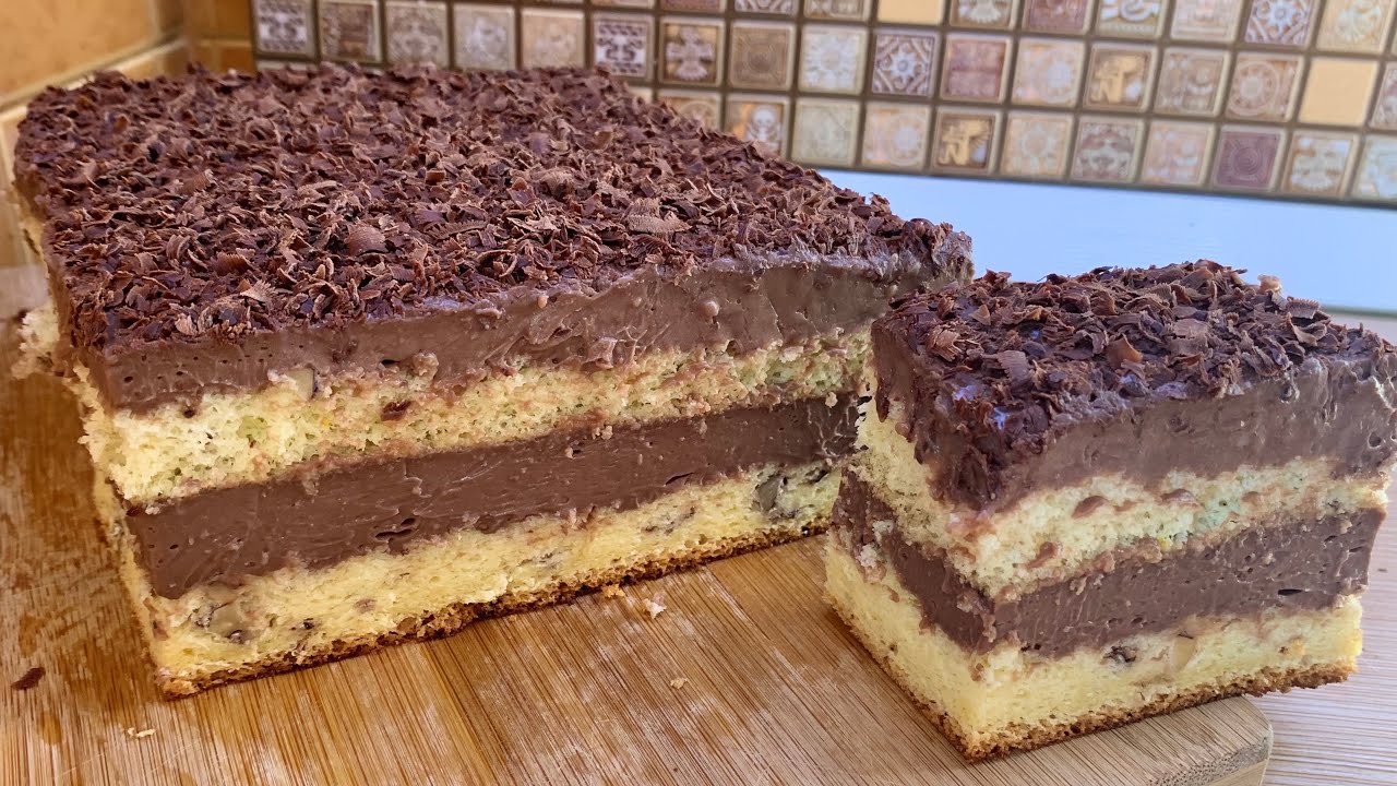 Prăjitura SIMPLA cu crema de ciocolata | Cea mai CREMOASĂ și PUFOASA prajitura 😋