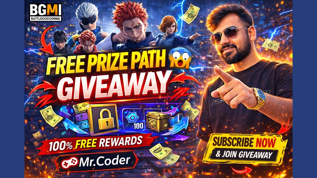 BGMI PRIZE PATH GIVEAWAY 🔥 | Jujutsu Kaisen Prize Path Giveaway | FREE REWARDS