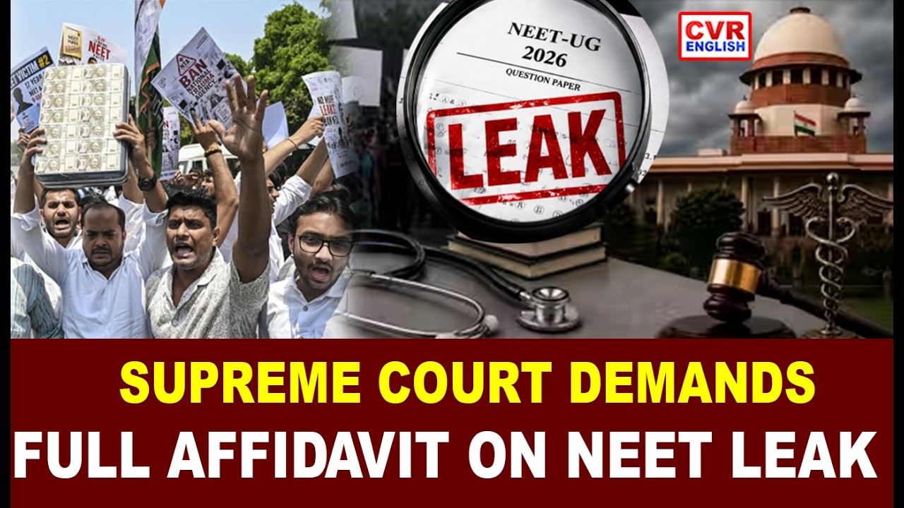 Supreme Court Seeks NEET Exam Reform Plan From Centre and NTA | CVR ENGLISH
