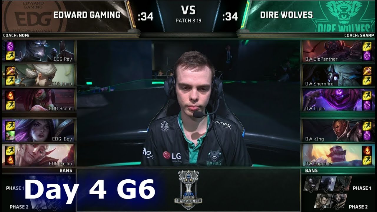EDG vs DW | Day 4 Play-In Stage S8 LoL Worlds 2018 | Edward Gaming vs Dire Wolves