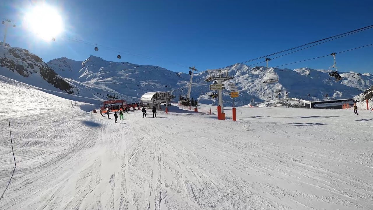 PIste Red Lac Blanc, BD Lauzes, Blue Dalles,Bleuets and Green Roc   Les 3 Vallees/Val Thorens ski