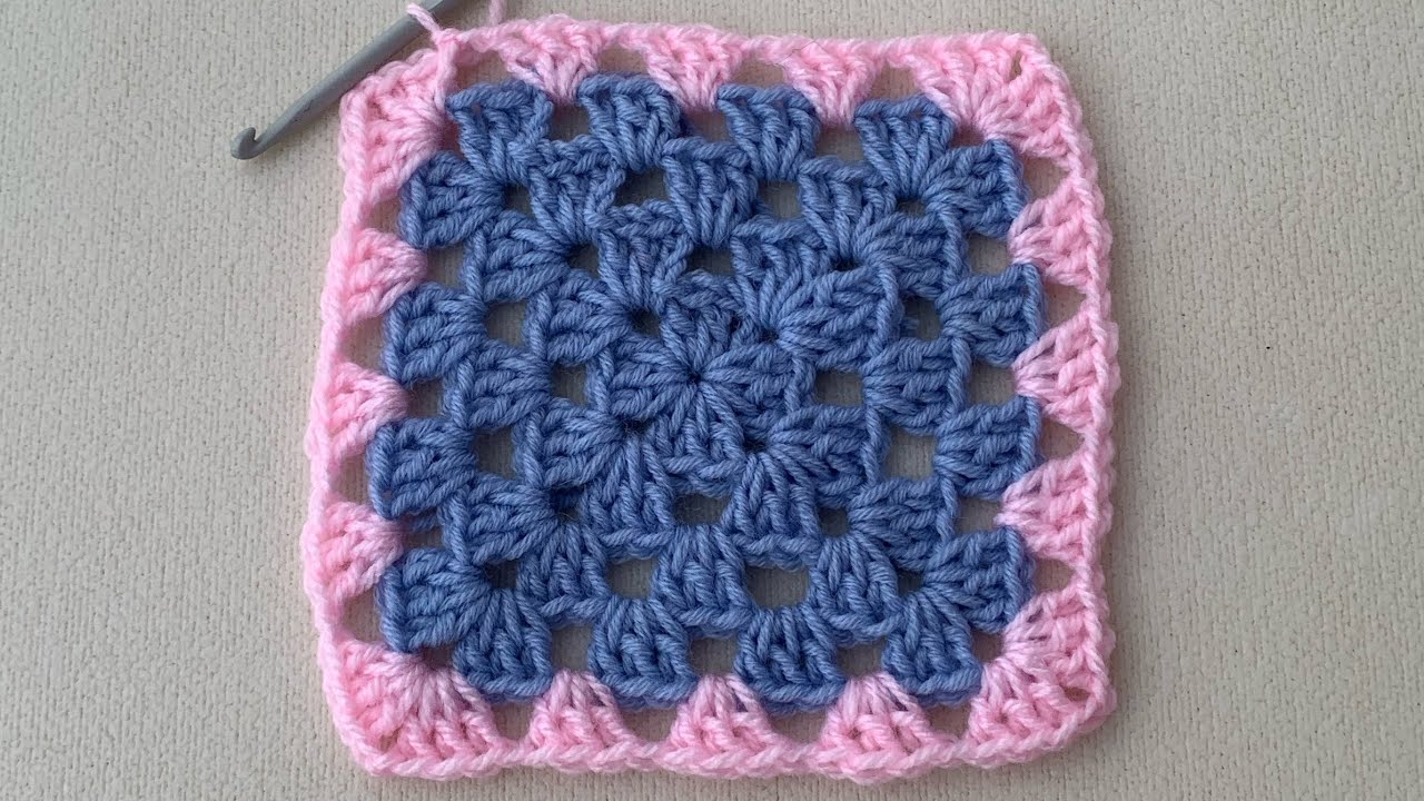 Mattonella granny semplice. spiegazione cambio colore. Tutorial facile per principianti 🌷