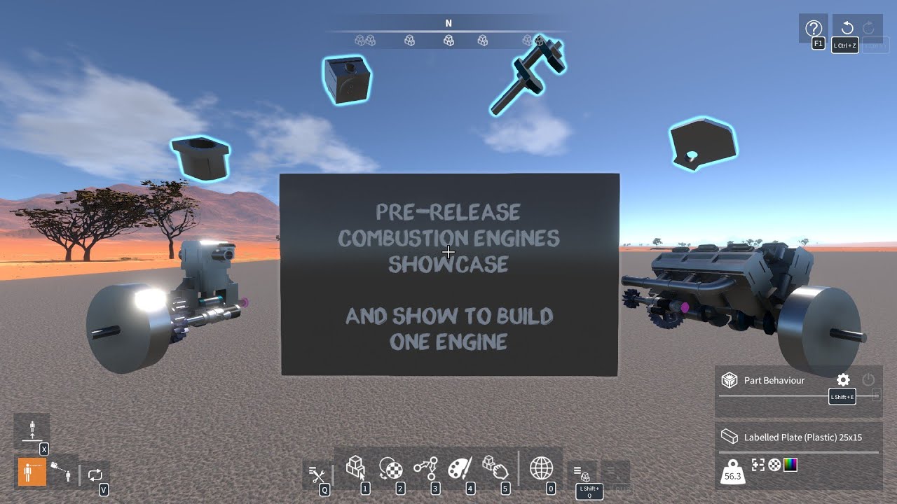 GearBlocks, Pre-release Combustion engines Showcase with How to build